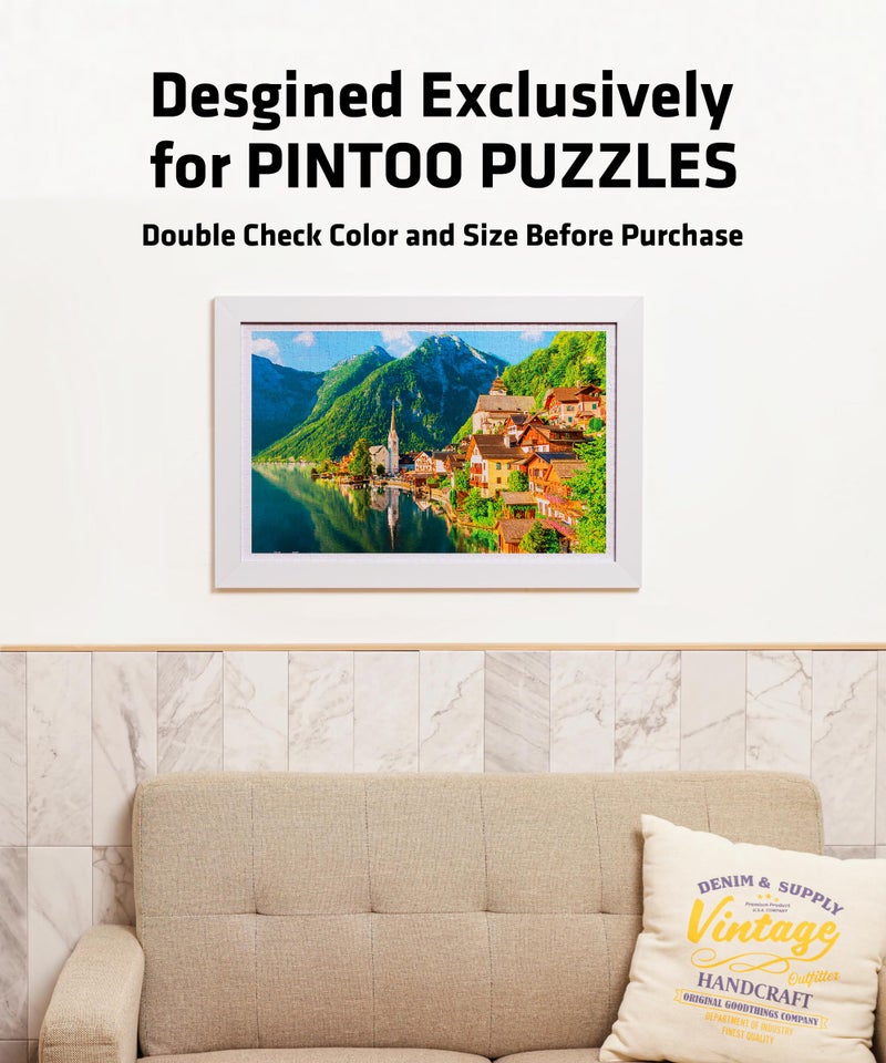 Pintoo إطار لغز بينتو مصمم خصيصًا لقطع لغز بينتو 500 فقط - بلوط - تجميع سهل بدون أدوات لا حاجة للصمغ - Image 3